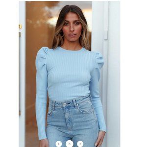 NWOT Hello Molly Silverlake Shores Knit Top Blue sz S